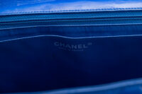 0468. Chanel Maxi Classic Blue Quilted Leather, Silver Hardware17