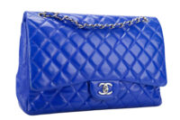 0468. Chanel Maxi Classic Blue Quilted Leather, Silver Hardware2