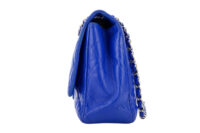 0468. Chanel Maxi Classic Blue Quilted Leather, Silver Hardware5