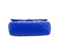 0468. Chanel Maxi Classic Blue Quilted Leather, Silver Hardware6