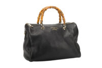 0488. Gucci Bamboo Handle Shoppers bag, Black leather, Gold hardware11
