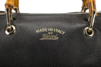 0488. Gucci Bamboo Handle Shoppers bag, Black leather, Gold hardware8