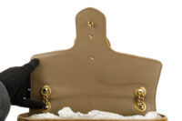 0490. Gucci Marmont Large Matelasse Brown Velvet, Gold Hardware10
