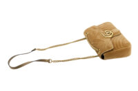 0490. Gucci Marmont Large Matelasse Brown Velvet, Gold Hardware12