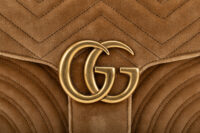 0490. Gucci Marmont Large Matelasse Brown Velvet, Gold Hardware14
