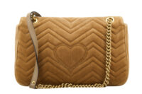 0490. Gucci Marmont Large Matelasse Brown Velvet, Gold Hardware4