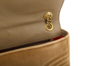 0490. Gucci Marmont Large Matelasse Brown Velvet, Gold Hardware9