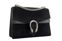 0493. Gucci Dionysus Large Black Suede, Silver Hardware2