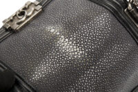 0494. Chanel Boy Bag Mini, Black Leather Stingray, Aged-tone Silver Hardware11