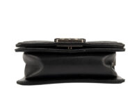 0494. Chanel Boy Bag Mini, Black Leather Stingray, Aged-tone Silver Hardware8