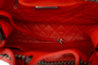 0495. Chanel Top Handle Backpack, Red Python, Aged-tone Silver Hardware10
