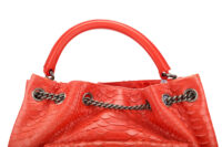 0495. Chanel Top Handle Backpack, Red Python, Aged-tone Silver Hardware8