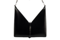 0498. Givenchy Cut Out Black leather Chain Bag, SIlver Hardware1