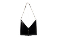 0498. Givenchy Cut Out Black leather Chain Bag, SIlver Hardware7
