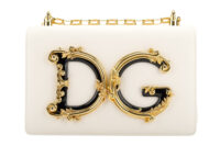 0502. Dolce&Gabbana Girls Crossbody White Nappa Gold Chain Link Girls Ornament1