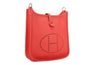 0504. Hermes Evelyne 18 Neon Red, Palladium Hardware2