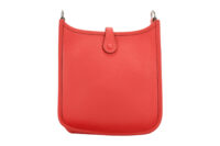 0504. Hermes Evelyne 18 Neon Red, Palladium Hardware4