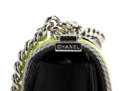 0506. Chanel Boy Bag Medium, Black Neon Nylon, Silver Hardware10