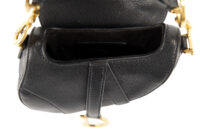 0511. Dior Saddle Mini Black Calfskin Leather, Gold Hardware12