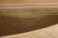 0513. Chanel Classic Jumbo, Single Flap, Beige Caviar Leather, Silver Hardware12