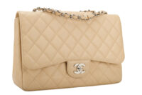 0513. Chanel Classic Jumbo, Single Flap, Beige Caviar Leather, Silver Hardware2