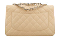0513. Chanel Classic Jumbo, Single Flap, Beige Caviar Leather, Silver Hardware4