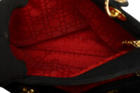 0516. Dior Lady Dior Black Cloth Handbag, Gold Hardware11