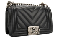 0517. Chanel Boy Bag Small, Black Leather Chevron, Aged-tone Silver Hardware2