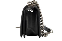 0517. Chanel Boy Bag Small, Black Leather Chevron, Aged-tone Silver Hardware5