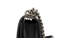 0517. Chanel Boy Bag Small, Black Leather Chevron, Aged-tone Silver Hardware6