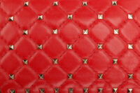 0518. Valentino Garavani Rockstud Spike Red Quilted, Gold Hardware10