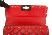 0518. Valentino Garavani Rockstud Spike Red Quilted, Gold Hardware12