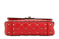 0518. Valentino Garavani Rockstud Spike Red Quilted, Gold Hardware6