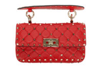 0518. Valentino Garavani Rockstud Spike Red Quilted, Gold Hardware7