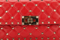 0518. Valentino Garavani Rockstud Spike Red Quilted, Gold Hardware9