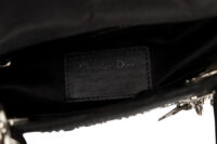 0520. Dior Lady Dior Mini Embellished Sequin Black Satin, Silver Hardware10