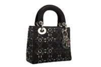 0520. Dior Lady Dior Mini Embellished Sequin Black Satin, Silver Hardware2