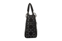 0520. Dior Lady Dior Mini Embellished Sequin Black Satin, Silver Hardware3