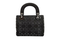 0520. Dior Lady Dior Mini Embellished Sequin Black Satin, Silver Hardware4