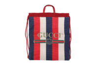 0528. Gucci Sylvie Red:Blue Tote String Backpack1