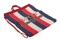0528. Gucci Sylvie Red:Blue Tote String Backpack3
