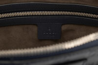 0529. Gucci Monogram Empreinte Navy Clutch Shoulder Bag, Silver Hardware10