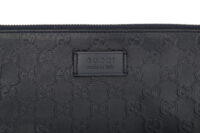 0529. Gucci Monogram Empreinte Navy Clutch Shoulder Bag, Silver Hardware6