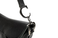 0413. Christian Dior Vintage Saddle Black Leather, Silver Hardware11