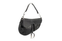 0413. Christian Dior Vintage Saddle Black Leather, Silver Hardware4