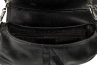 0413. Christian Dior Vintage Saddle Black Leather, Silver Hardware6