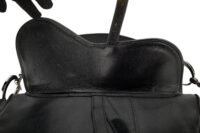 0413. Christian Dior Vintage Saddle Black Leather, Silver Hardware7