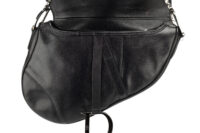 0413. Christian Dior Vintage Saddle Black Leather, Silver Hardware8