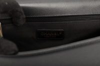 0545. Chanel Boy Bag Large Black Caviar Gold Hardware15