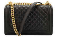 0545. Chanel Boy Bag Large Black Caviar Gold Hardware4